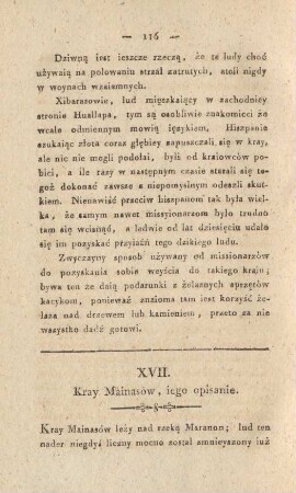 XVII. Kray Mainasow, iego opisanie