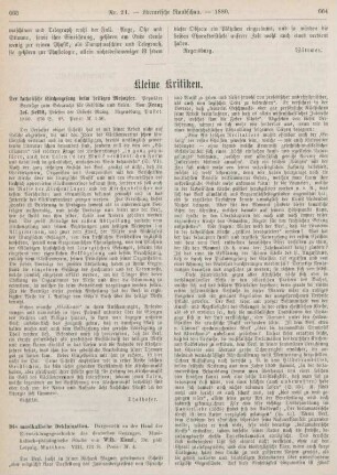 663-666 Kleine Kritiken