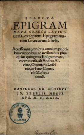 Selecta Epigrammata graeca