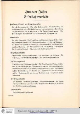 Hundert Jahre Eisenbahnverkehr