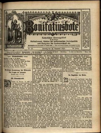Erste Ausgabe vom Sonntag, den 14. Dezember 1913.