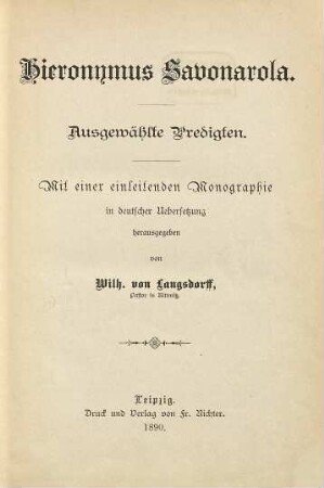 Ausgewählte Predigten
