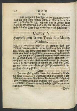 Caput. V. Handelt von denen Tonis seu Modis Musicis
