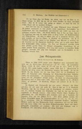 Zum Gesangunterricht