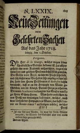 N. LXXIX. Leipzig, den 1 October. - N. LXXXVII. Leipzig, den 29 October.