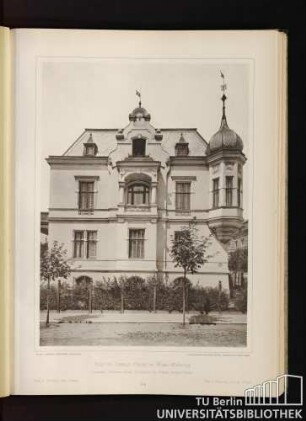 34. Villa im Cottage-Viertel in Wien-Währing. Architekt: Hermann Müller, Baudirektor des Wiener Cottage-Vereins. Villa at Währing near Vienna. Villa à Währing près de Vienne.