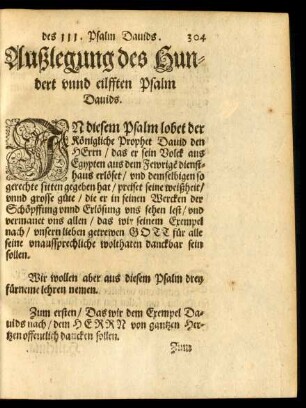 Außlegung des Hundert unnd eilfften Psalm Davids.