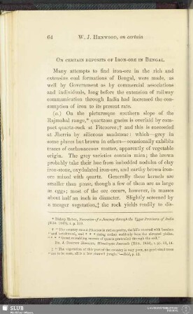 On certain deposits of Iron-Ore in Bengal