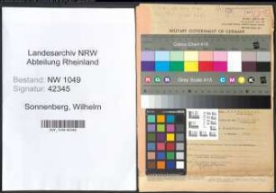 Entnazifizierung Wilhelm Sonnenberg , geb. 11.05.1895 (Landwirt)