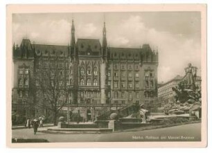 Stettin, Rathaus und Manzel-Brunnen