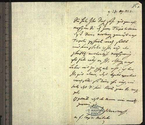1) [Andreas Peter Graf von] Bernstorff an Niebuhr, 28. Mai 1773