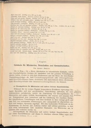 2. Kapitel. Gebäude für Ministerien, Botschaften und Gesandtschaften.