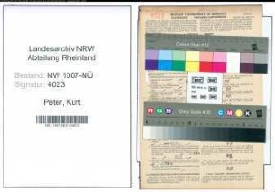 Entnazifizierung Kurt Peter , geb. 04.11.1912 (Kaufm.Angestellter)