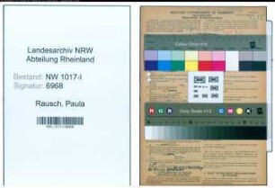 Entnazifizierung Paula Rausch , geb. 19.08.1885 (Verkaeuferin)