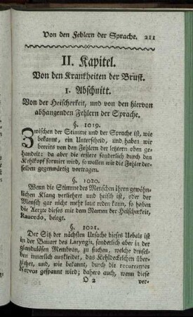 II. Kapitel. Von den Krankheiten der Brust.