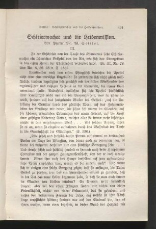 Schleiermacher und die Heidenmission