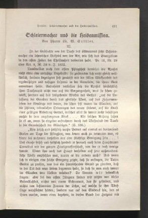 Schleiermacher und die Heidenmission