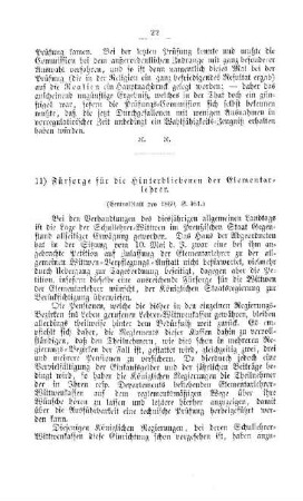 Fürsorge für die Hinterbliebenen der Elementarlehrer : [III. Seminarien, Bildung der Lehrer und deren persönliche Verhältnisse]