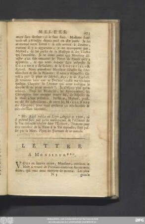 Lettre A Monsieur ***.