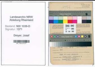Entnazifizierung Josef Dreyer , geb. 08.04.1915 (Lehrer)