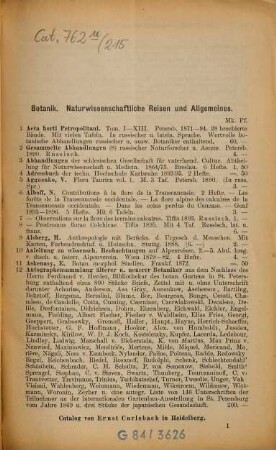 Antiquarisches Bücherverzeichnis. 215. 1896
