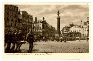 Der Krieg 1914/15 in Postkarten, 35. Reihe, Abt.: Frankreich; Inhalt: Ryssel (Lille) (mit Zensurvermerk 23.11.1915): Nr. 343: Ryssel (Lille), Hauptplatz mit aufziehender Wache