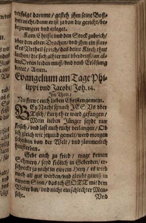 Evangelium am Tage Philippi und Jacobi/ Joh. 14.