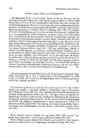 Die Schleswig-Holsteinische Kirchenordnung von 1542, hrsg. von Walter Göbell unter Mitarb. von Annemarie Hübner und Hans-Joachim Ramm, (Schriften des Vereins für Schleswig-Holsteinische Kirchengeschichte, Reihe 1, 34) : Neumünster, Wachholtz, 1986