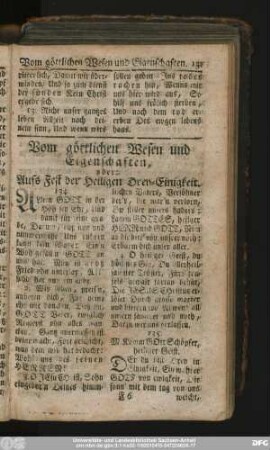 [10.] Vom göttlichen Wesen und Eigenschaften, oder: Aufs Fest der Heiligen Drey-Einigkeit.