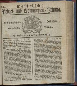 Nr. 87, Sonnabend, den 31sten October 1818