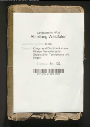 Die Domänenetats der Grafschaft Lingen. Generalia