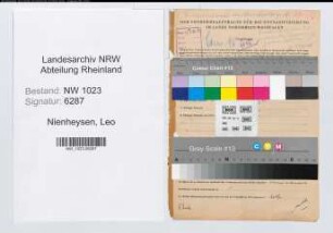 Entnazifizierung Leo Nienheysen , geb. 12.10.1893 (Wirtschaftspruefer)