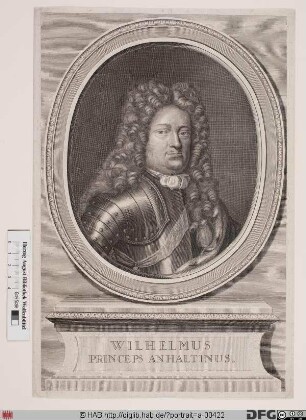 Bildnis Wilhelm, Fürst zu Anhalt-Harzgerode (reg. 1670-1709)