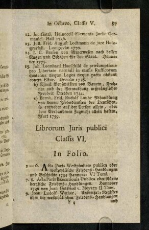 87-107, Librorum Juris publici. Classis VI.