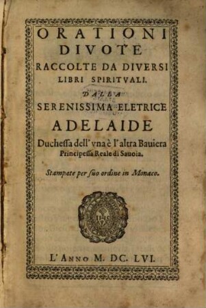 Orationi devote : raccolte da diversi libri spirituali