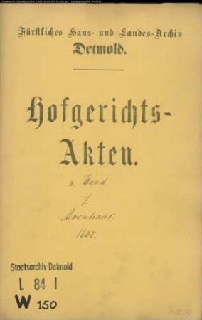 de Wend, Matthias gegen Bernd Avenhaus - Schuldforderung