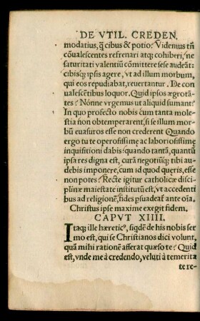 Christus ipse maxime exegit fidem. Caput XIIII.