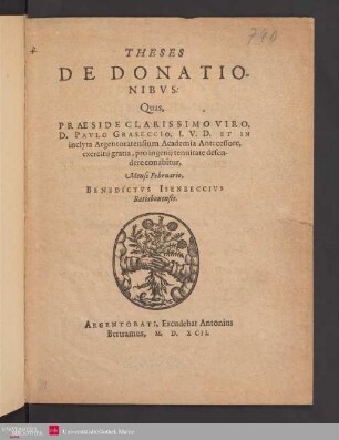 Theses De Donationibvs