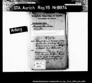 Das Gesuch der Gemeinde Veenhusen um Anschluß an das Jheringsfehn und die Frage der Abwässerung des Königsmoors durch das Oldersumer Siel