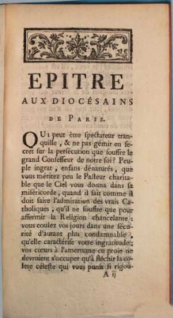 Epitre aux Diocesaines de Paris