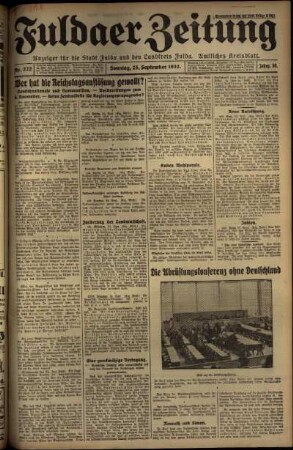 Erste Ausgabe vom Sonntag, den 25. September 1932.