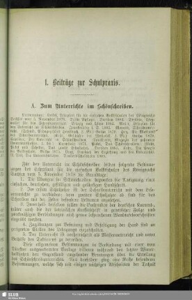 1. Beiträge zur Schulpraxis