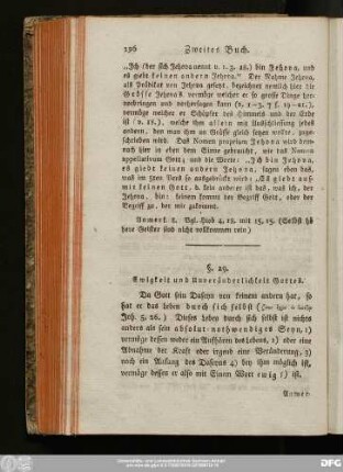 §. 29. Ewigkeit und Unveränderlichkeit Gottes.