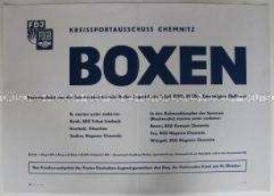 Maueranschlag mit de Ankündigung einer Boxveranstaltung