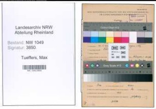 Entnazifizierung Max Tueffers , geb. 19.03.1901 (Bankangestellter)