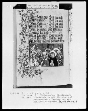 Deutsches Gebetbuch (Waldburg-Gebetbuch) — Heiligenversammlung, Folio 66verso
