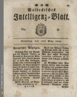 No. 9. Dienstag, den 1ten Merz 1808