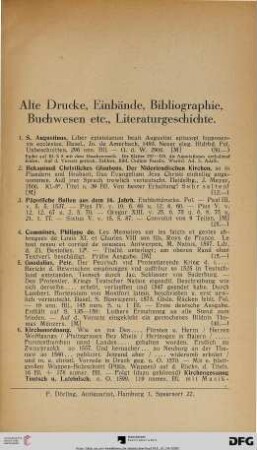 Alte Drucke, Einbände, Bibliographie, Buchwesen etc., Literaturgeschichte (Nr. 1-54)