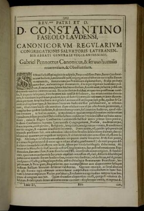 Rev. Mo Patri Et D. D. Constantino Faseolo Laudensi [...]