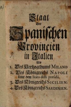 Staat der spanischen Provinzen in Italien